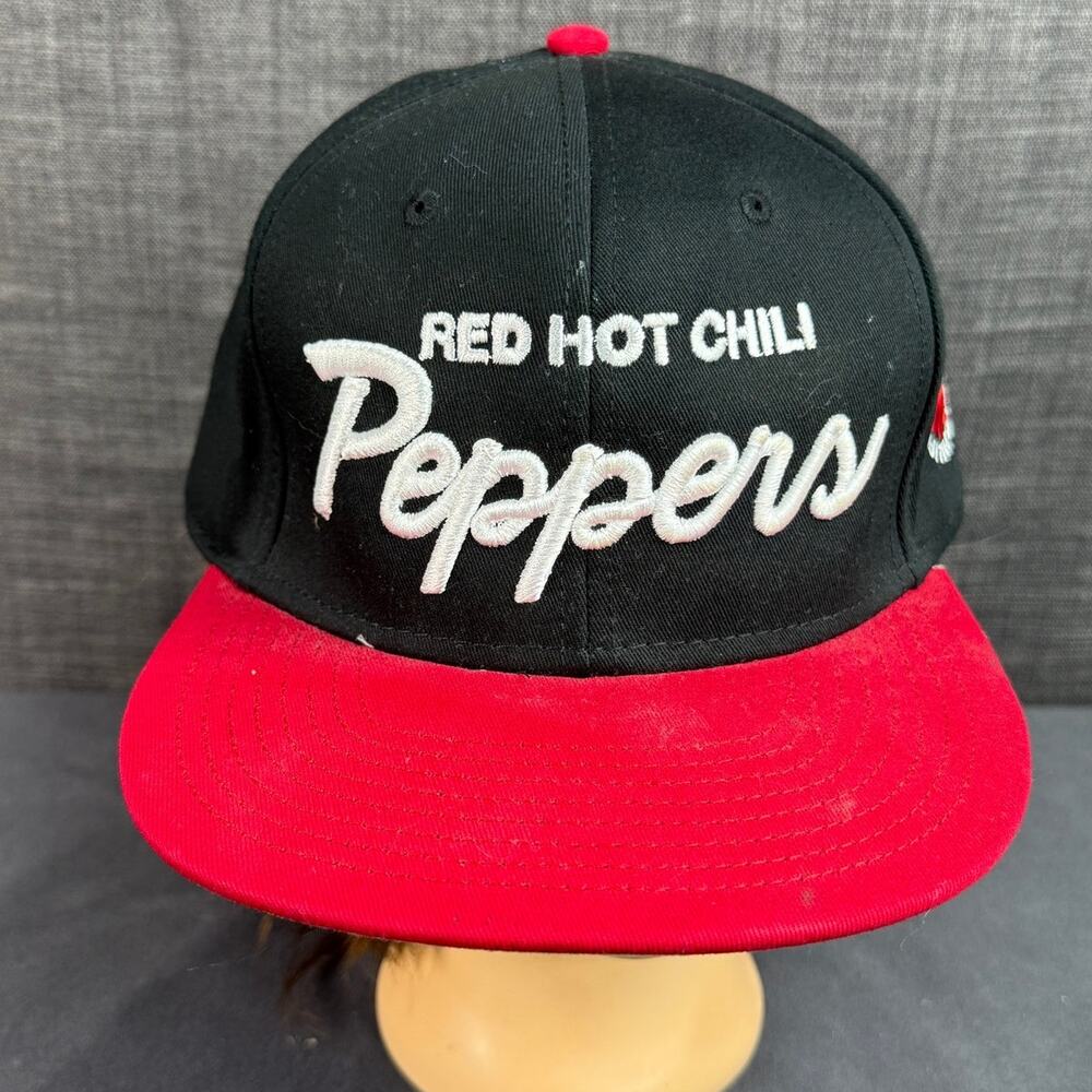 Red Hot Chili Peppers Snapback Hat Black Red Embroidered RHCP Band Cap